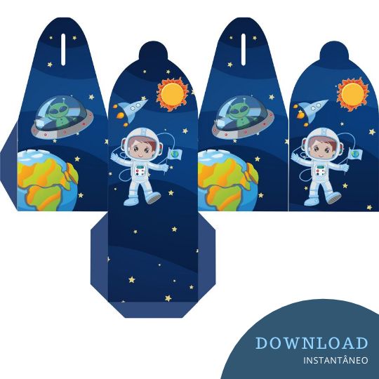 caixinha com tema astronauta